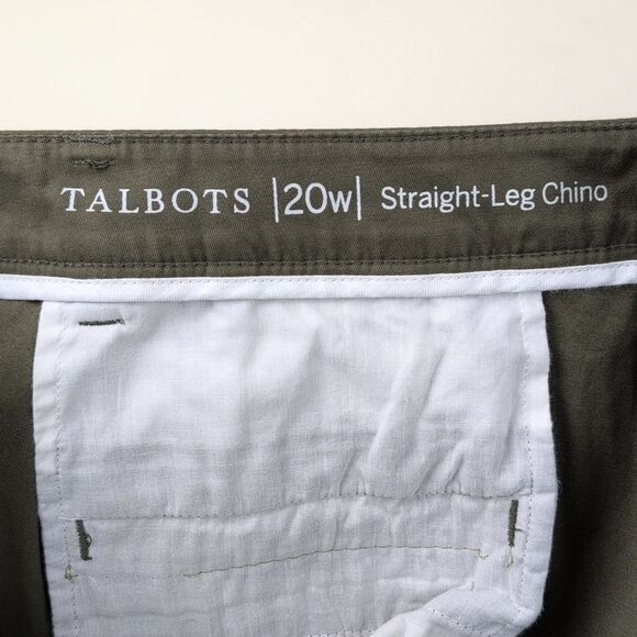 Talbots Plus Size Straight-Leg Chinos NWT Moss Green Size 20W - Picture 3 of 11